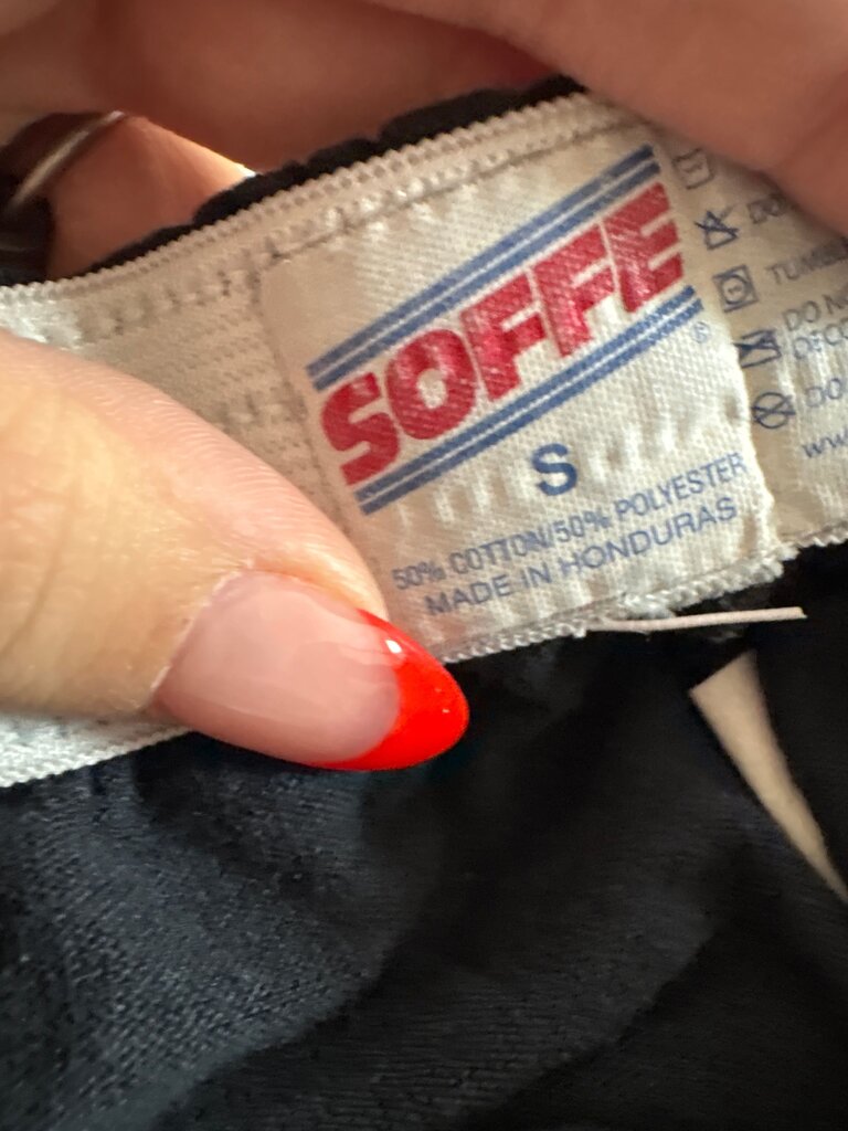 Soffe Black Cotton-Polyester Athletic Shorts