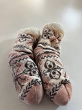 Cozy Pink Fuzzy Socks with Pattern