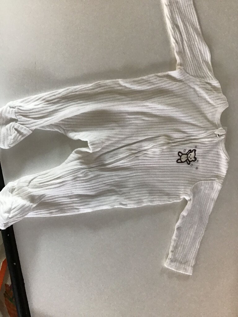 White Striped Baby Romper