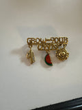 Grow Your Own Vegetable Charm Brooch