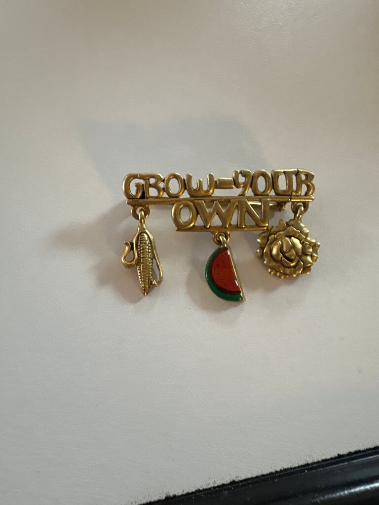 Grow Your Own Vegetable Charm Brooch