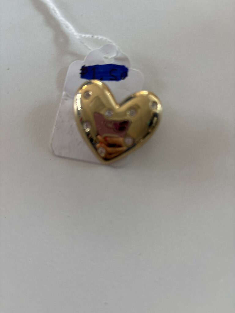 Gold Heart Jewelry with Rhinestones