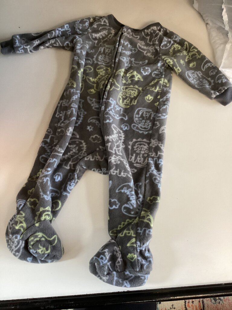 Children's Fleece Sleep Suit with Fun Dinosaur Print