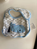Whale Embroidered Baby Bib