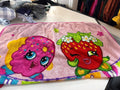 Kids shopkins blanket with Strawberry and Donut Design