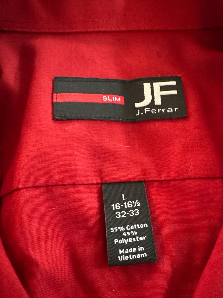 J. Ferrar Slim Red Button-up Shirt