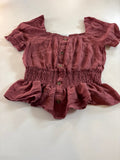 Crescent & Willough Women's Smocked Peplum Top