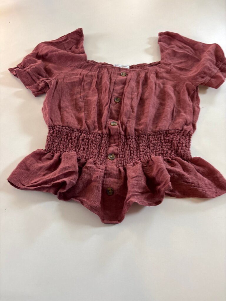 Crescent & Willough Women's Smocked Peplum Top