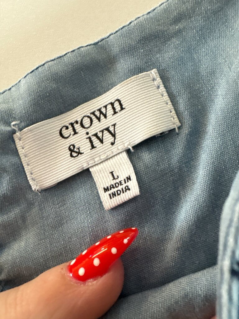 Crown & Ivy Women's Lightweight Blue Sleeveless Dress