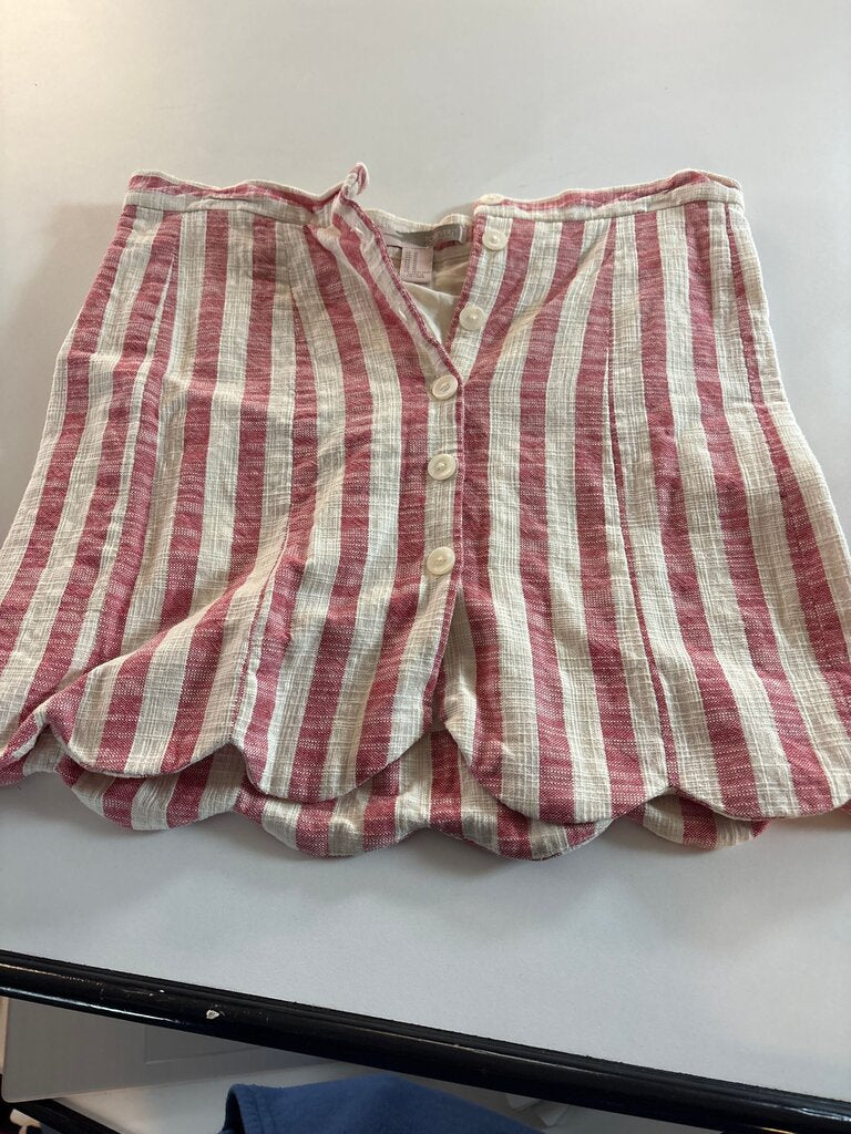 Forever 21 Red and White Striped Button-Up Skirt
