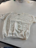 Forever 21 White Textured Short Sleeve Top