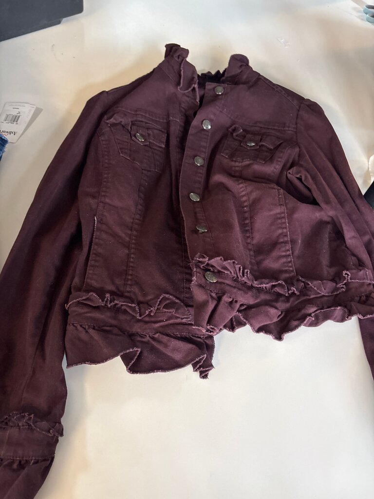 INC International Concepts Women's Burgundy Denim Jacket