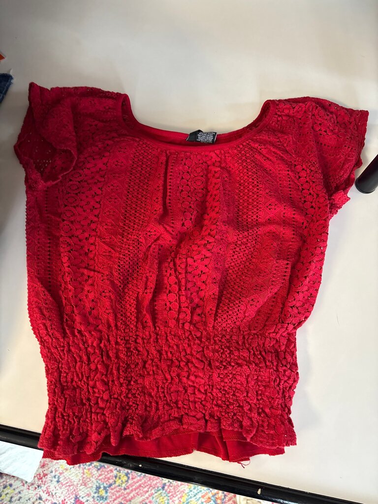 New Directions Red Lace Top