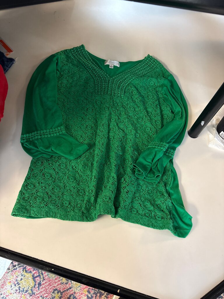 Shannon Ford Green Lace Top