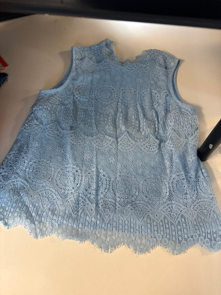Light Blue Lace Tank Top