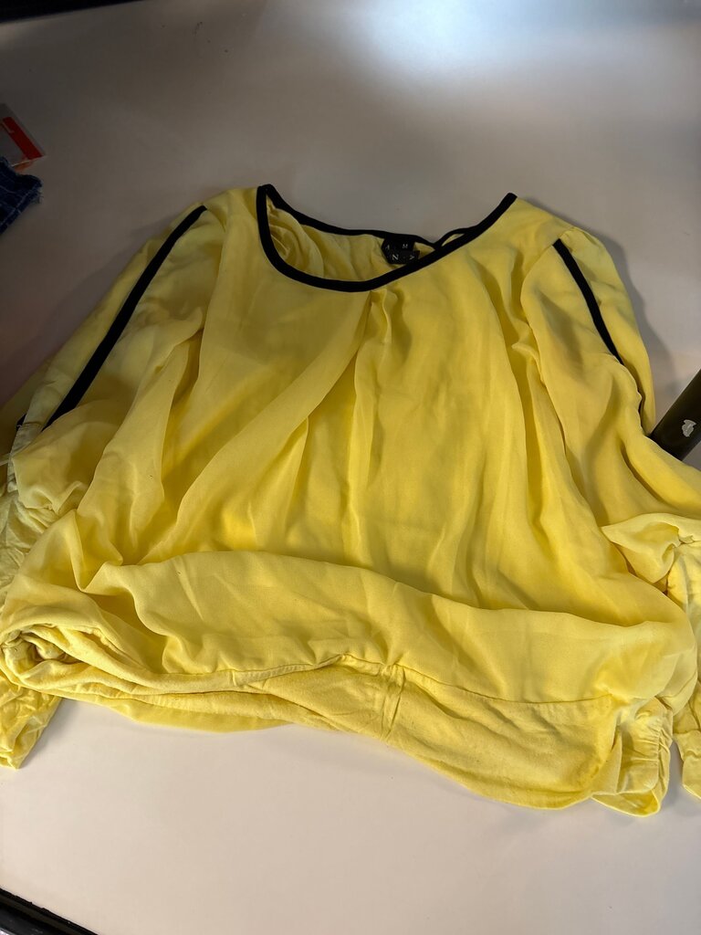 Yellow Blouse with Black Trim