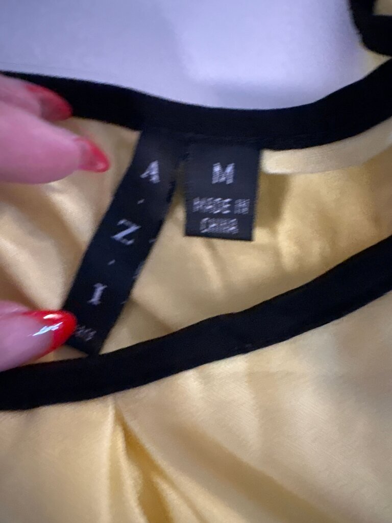 Yellow Blouse with Black Trim
