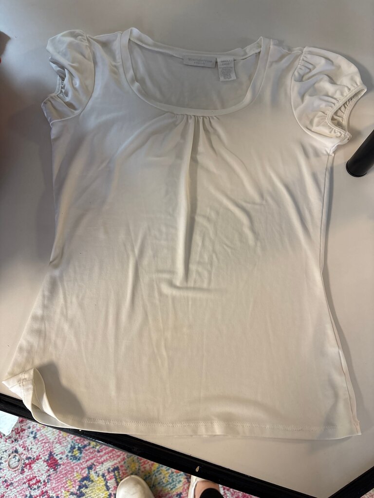 Worthington White Puff Sleeve Top