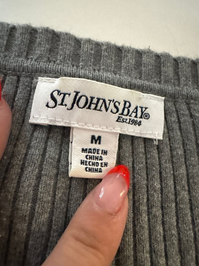 St. John's Bay Women's Ribbed Long Sleeve Top