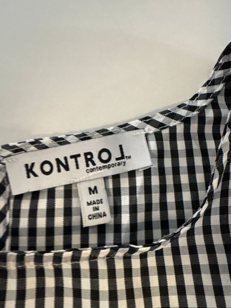 KONTROL Black and White Gingham Top