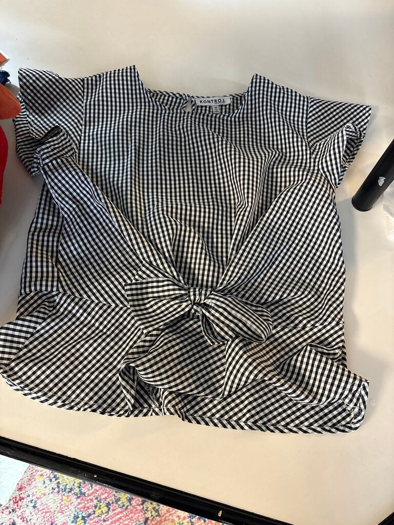 KONTROL Black and White Gingham Top