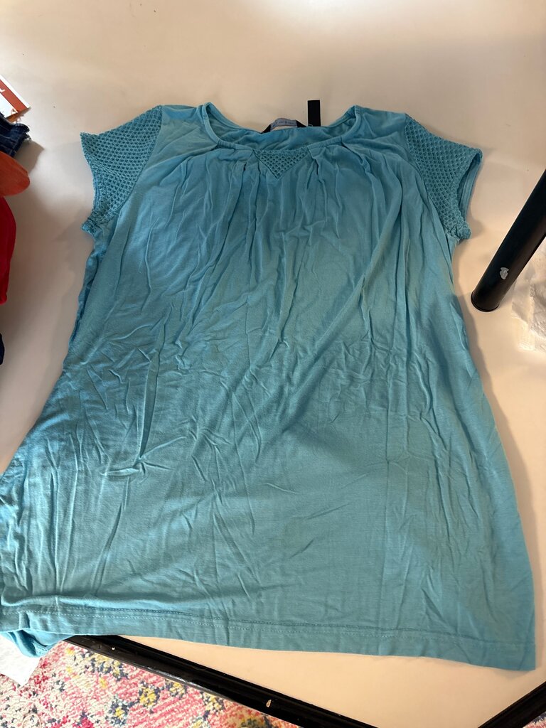 Halston Blue Short Sleeve Top