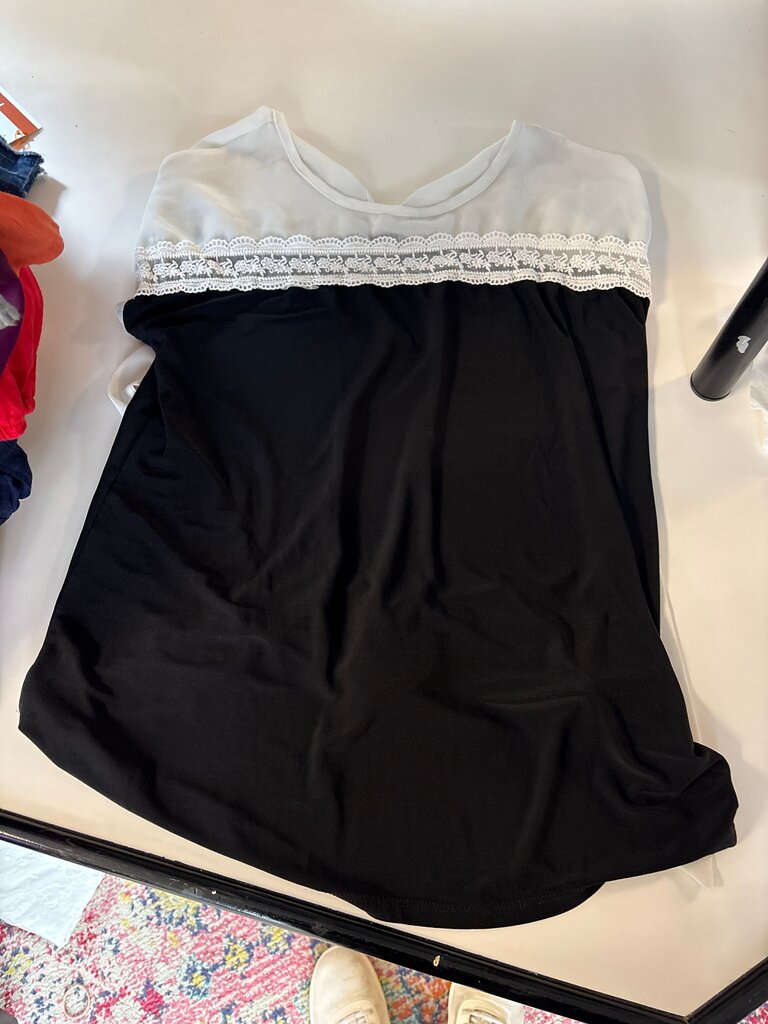 Faith and Joy Women's Black and White Top