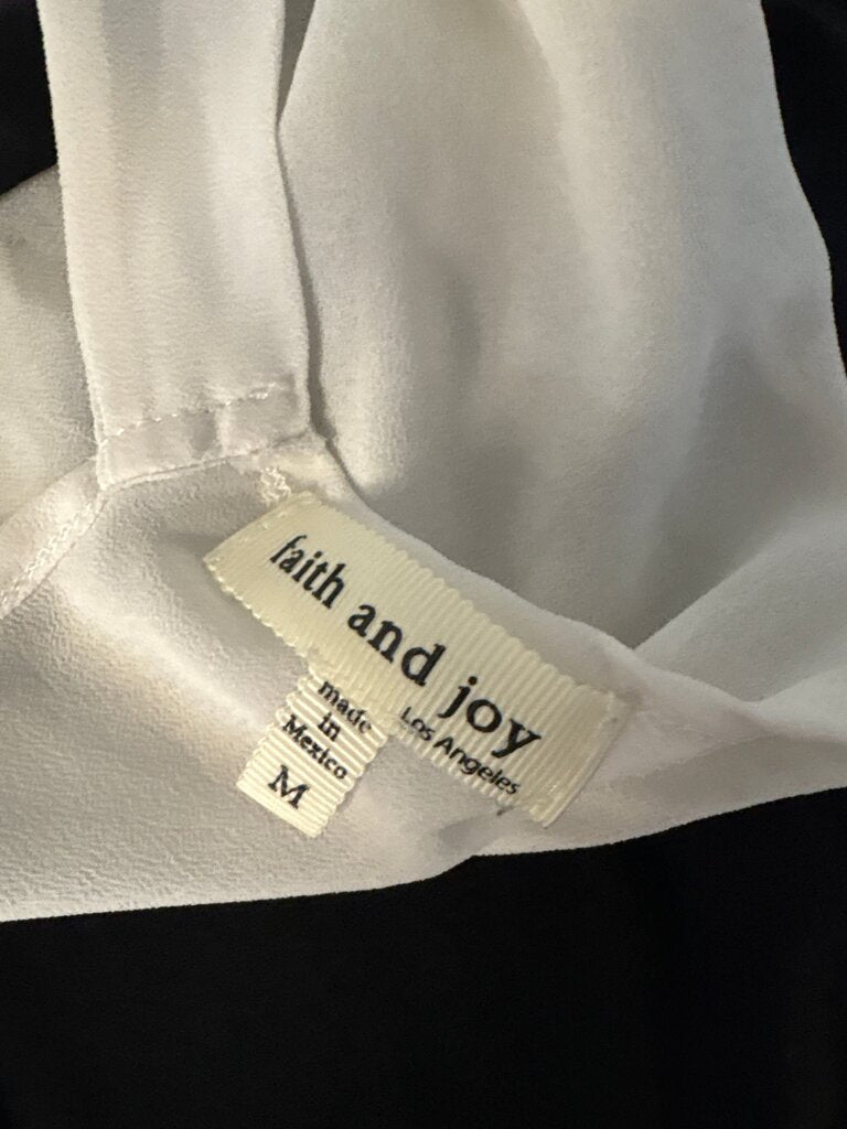 Faith and Joy Women's Black and White Top