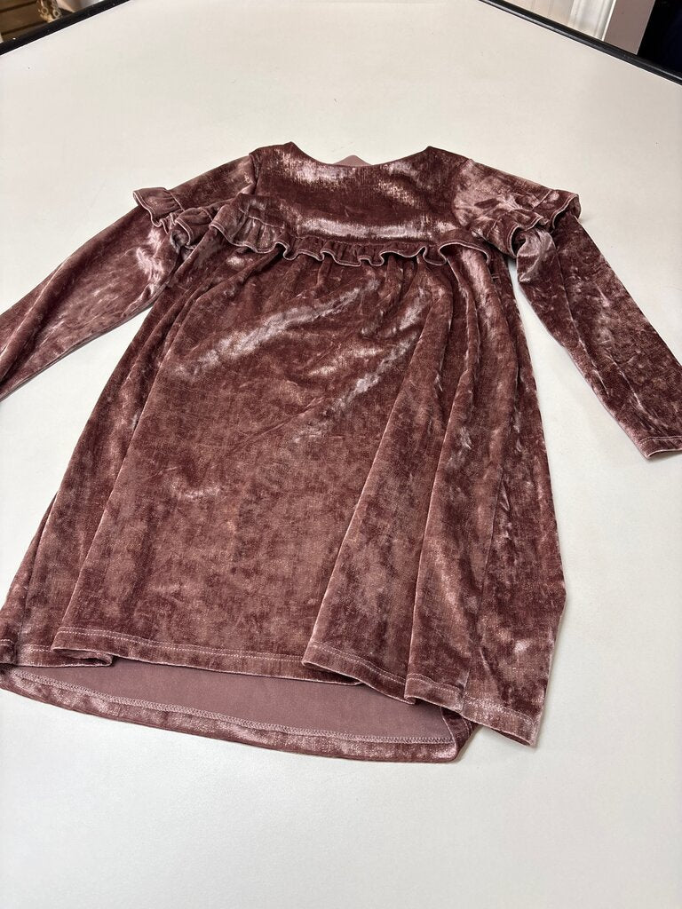 Girls Long Sleeve Velvet Dress