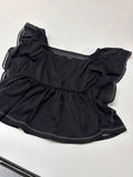 Black Ruffled Top