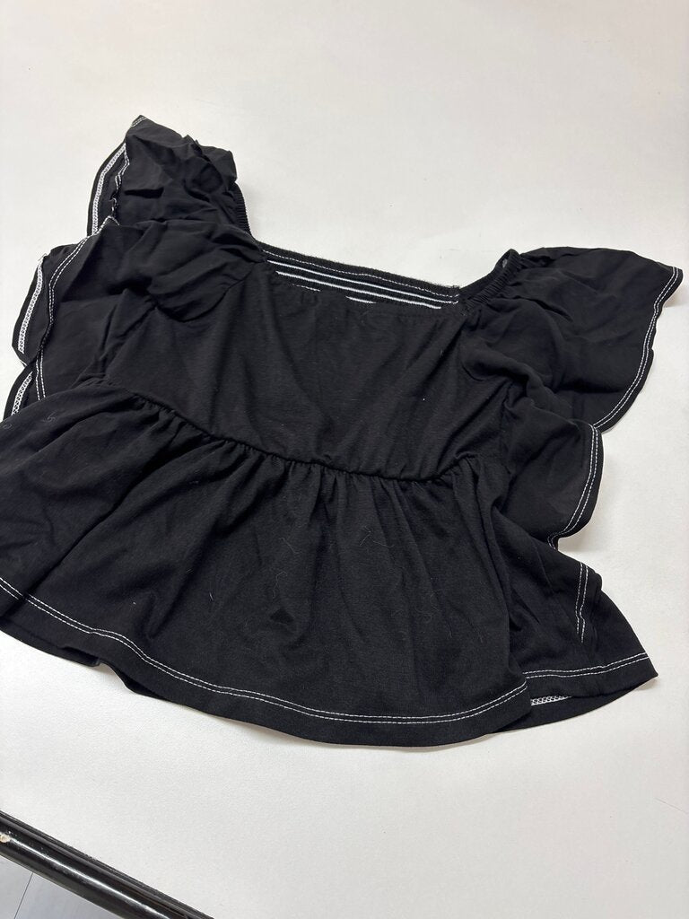 Black Ruffled Top