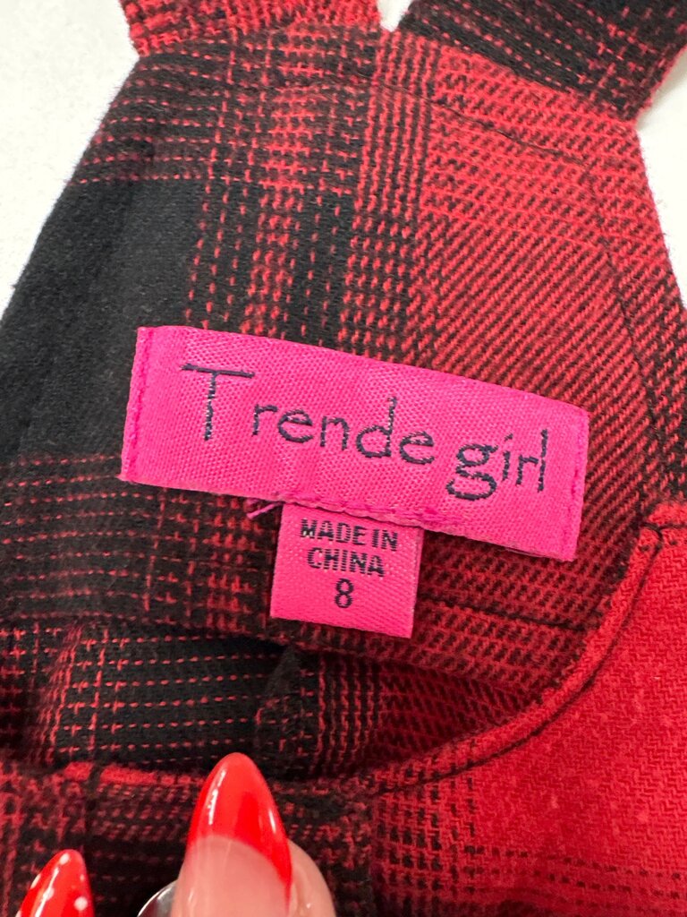 Trende girl Red and Black Plaid Dress