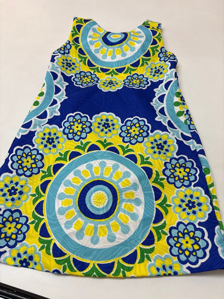 Rare Editions Blue Yellow Floral Dress