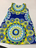 Rare Editions Blue Yellow Floral Dress