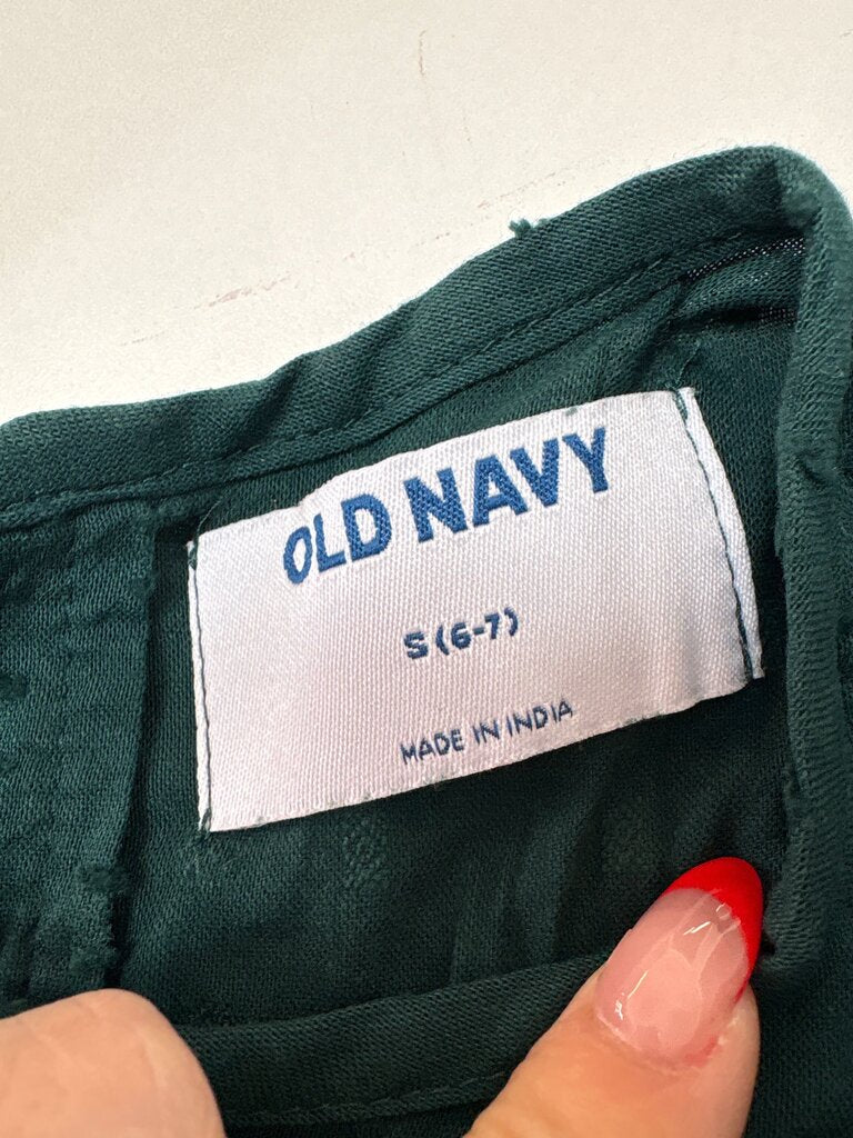 Old Navy Green Dress for Girls Size S(6-7)