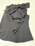 Gracia Women's Black Top with Bow Detail
