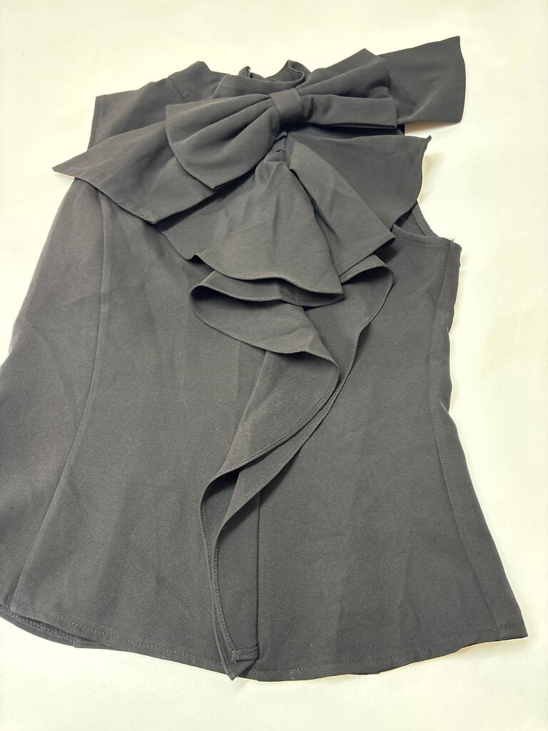 Gracia Women's Black Top with Bow Detail