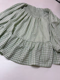 Crescent Green Gingham Smocked Top