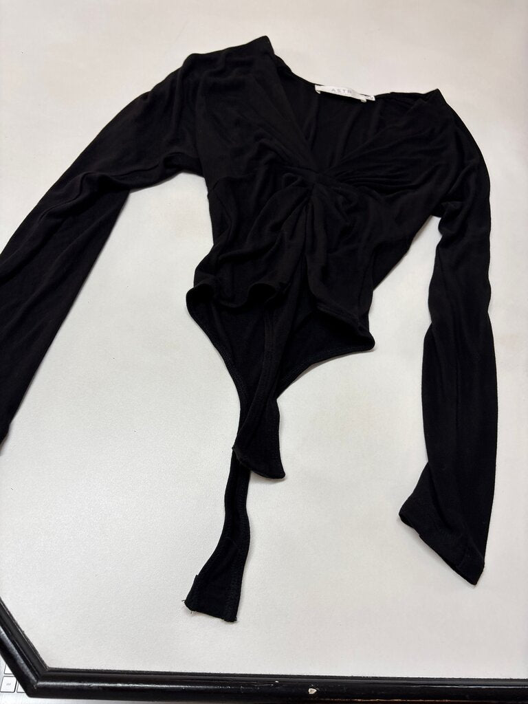 ASTR The Label Black Long Sleeve Bodysuit