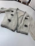 Main Strip Women's Knitted Cardigan with Floral Design