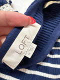 LOFT Navy and White Striped Sweater