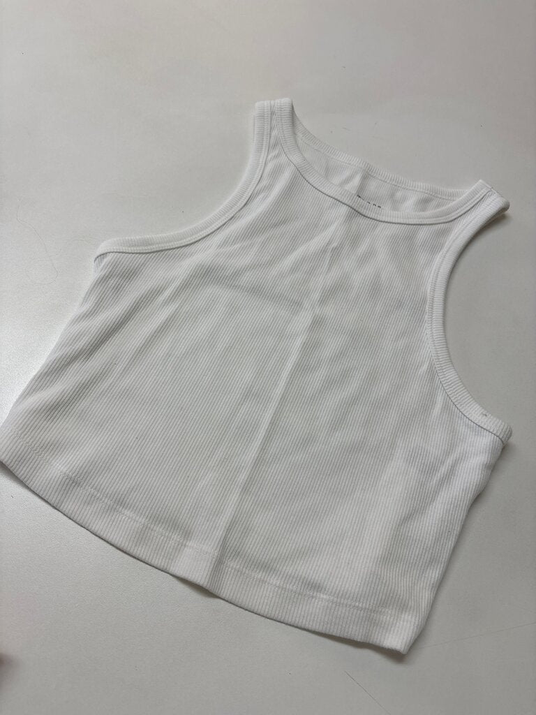 Wild Fable White Ribbed Crop Top