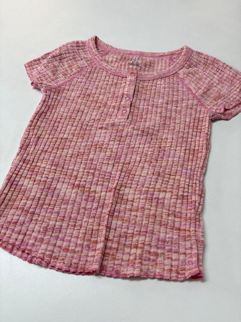 American Eagle Women's Pink Henley Top
