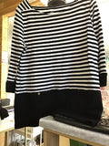 Kim Rogers Black and White Striped Long Sleeve Top