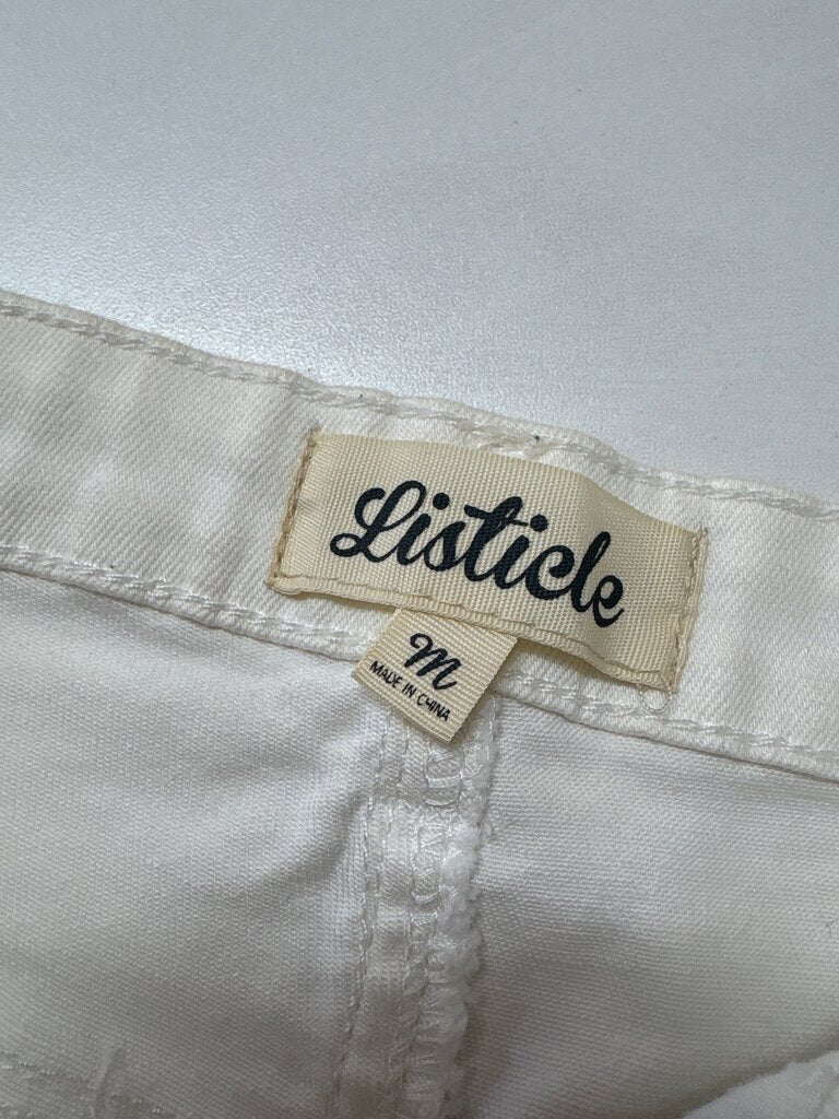Listicle White Denim Shorts
