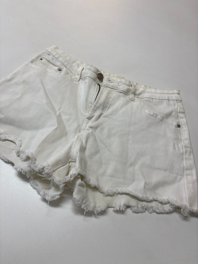 Listicle White Denim Shorts