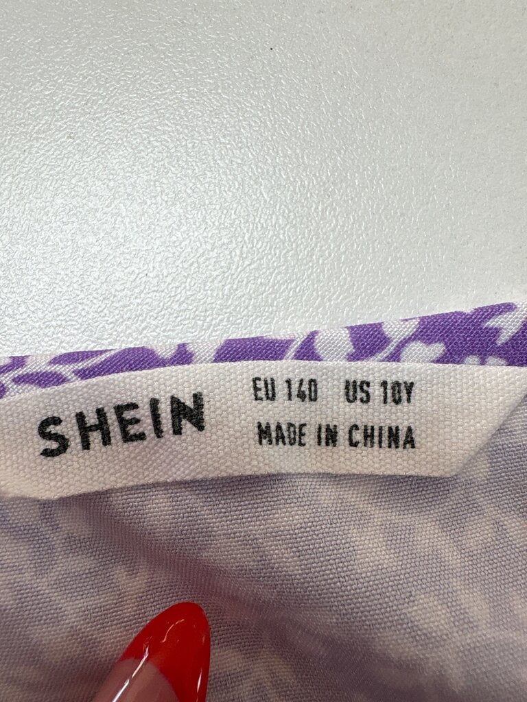 Purple Floral Print Dress