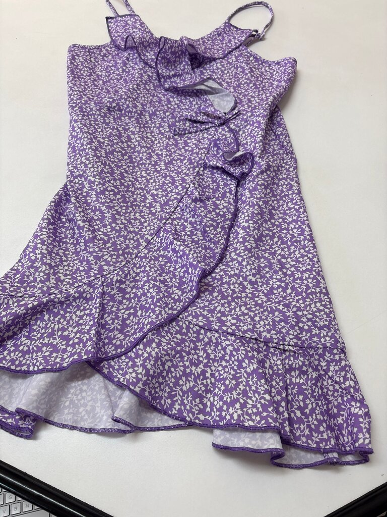 Purple Floral Print Dress