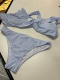 Striped Blue Bikini Set