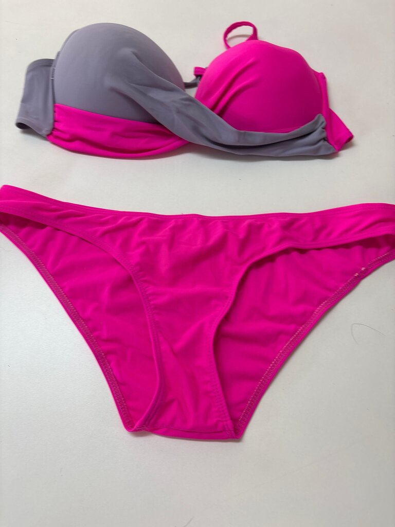 Pink and Grey Women's Bikini Set